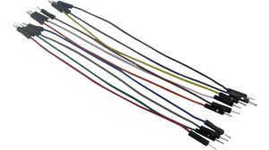 Jumper Wire, Male to Male, Pack of 10 pieces, 150 mm, Multicoloured