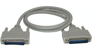 Serial Cable D-SUB 25-Pin Male - D-SUB 25-Pin Male 1m Grey