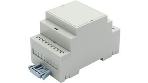DIN-Rail Module Box 53.3x90.2x57.5mm Grey ABS / Polycarbonate