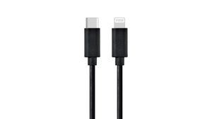 Cable, USB-C Plug - Apple Lightning, 2m, USB 2.0, Black