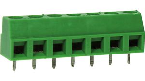 Low Profile Rising Clamp Terminal Block, THT, 5.08mm Pitch, Right Angle, Screw, Clamp, 7 Poles