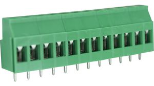 Wire-To-Board Terminal Block, THT, 5.08mm Pitch, Right Angle, Screw, Clamp, 12 Poles