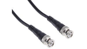 Konfekcionált RF-kábel, BNC Tüske Egyenes - BNC Tüske Egyenes, 2m, Fekete