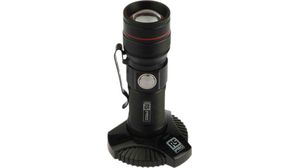 Torch, LED, Rechargeable, 300lm, 100m, IP44, Black