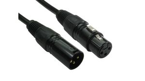 Audio Cable, XLR 3-Pin Socket - XLR 3-Pin Plug, 1m