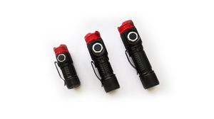 Torch, LED, Rechargeable, 600lm, 125m, IPX4, Black / Red