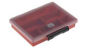 Aufbewahrungsbehälter, 175x143x32mm, Rot / Transparent