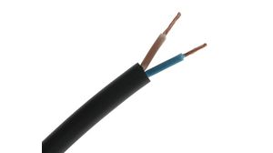 Mains Cable 2x 1.5mm² Copper 750V 100m Black