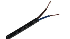 Mains Cable 2x 1mm² Copper Unshielded 500V 100m Black