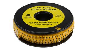Slide-On Pre-Printed '6' Cable Marker 4mm Reel of 1000 pieces