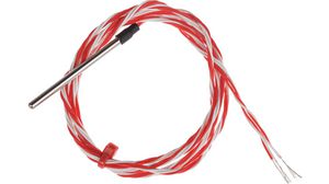 Resistance Thermometer 3mm Class B 100Ohm 50mm 200°C 1x Pt100, 4-Wire Circuit