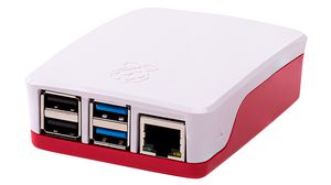 Raspberry Pi 4 -kotelo, vadelmanpunainen/valkoinen