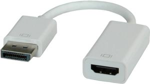 Video Adapter, DisplayPort Plug - HDMI Socket, 1920 x 1200, White