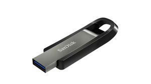 USB Stick, Extreme Go, 128GB, USB 3.2, Musta / hopea