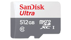 Muistikortti, microSD, 512GB, 100MB/s, Harmaa/valkoinen