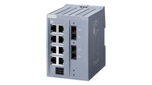 Ethernet-switch, RJ45-porter 8, Fiberporter 2SC, 100Mbps, Uadministrert