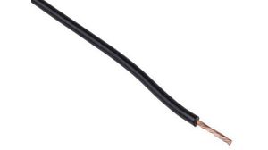 Black 0.25 mm² Hook Up Wire, 23 AWG, 66/0.07 mm, 100m, PVC Insulation