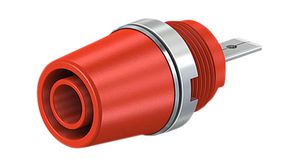 Safety socket, Red, Nickel-Plated, 1kV, 20A