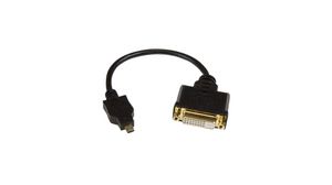 Video Adapter, Micro HDMI Plug - DVI Socket, 1920 x 1200, Black