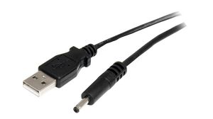 Cable, Wtyk USB A - Wtyk tulejowy 3,4 × 1,3 mm, 2m, USB 2.0, Czarny