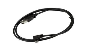 Charging Cable Right Angle, USB-A Plug - USB Micro-B Plug, 1m, USB 2.0, Black