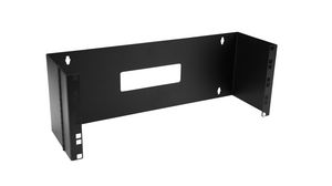 19" nástěnný montážní držák se závěsy pro propojovací panely 501x148x152mm Ocel 4U Černá