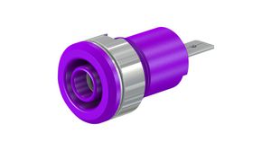 Bananenbuchse Violett 4 mm Messing Nickel 1kVAC 1kVDC 24A Flachstecker 4,8 x 0,8 mm