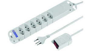 Outlet Strip VARIABL 6x CH Type J (T13) Socket - CH Type J (T12) Plug White 3m