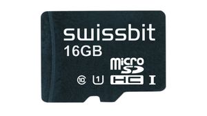 Industrial Memory Card, microSD, 16GB, 95MB/s, 78MB/s, Black