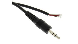 Switchcraft Male 3.5mm Stereo Jack to Unterminated Aux Cable, Black