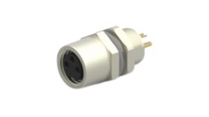 Circular Connector, M8, Socket, Straight, Poles - 3, Solder, Cable Mount