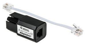 Adapter, AdaptaJack, RJ11 Socket - RJ11 Plug, 200VDC, 250mA, Black / Grey