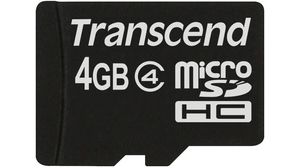 Karta pamięci, microSD, 4GB, Czarny