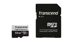 Memory Card, microSD, 64GB, 95MB/s, 45MB/s, Black / Grey