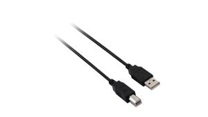 Cable, USB-A Plug - USB-B Plug, 5m, USB 2.0, Black