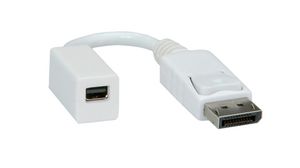 Video Adapter, DisplayPort Plug - Mini DisplayPort Socket, 3840 x 2160, White