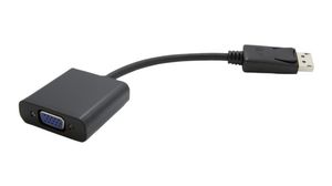 Video Adapter, DisplayPort Plug - VGA Socket, 1920 x 1080, Black
