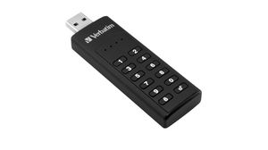 USB Stick, Keypad Secure, 32GB, USB 3.0, Black