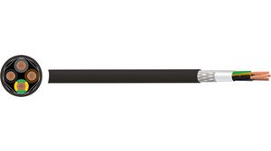 Multicore Cable, CY Copper Shield, LSZH, 4x 4mm², 50m, Black