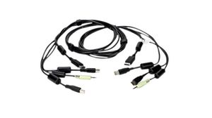 KVM-kabel, USB / DisplayPort / Lyd, 3m
