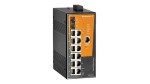Ethernet Switch, RJ45 Ports 12, Fibre Ports 2SFP, 1Gbps, Managed