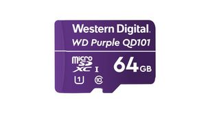 Memory Card, microSD, 64GB, 100MB/s, 20MB/s, Purple