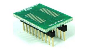 CHIPQUIK Through Hole Mount 1.27mm Pitch IC Socket Adapter, 20 Pin SOIC to 20 Pin Male DIP