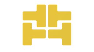 Podlahové značení rohů ToughStripe, tvar T, T, Žlutá, Polyester, Značkovací prvky na podlahu, 20ks