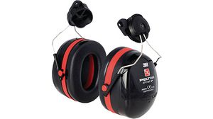 Peltor Optime I gehoorbescherming, gemonteerd op een helm 34dB Zwart/rood