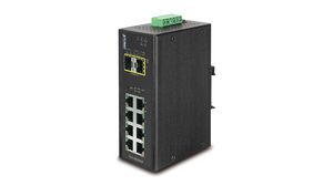 Ethernet-switch, RJ45-porter 8, Fiberporter 2SFP, 1Gbps, Administrert