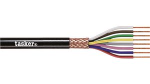 Multicore Cable, CY Copper Shield, PVC, 4x 0.25mm², 100m, Black