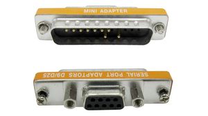 Mini D-Sub Adapter, D-Sub 9-Pin Socket / D-Sub 25-Pin Plug
