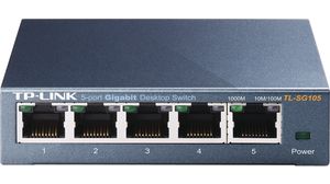 Ethernet-switch, RJ45-porter 5, 1Gbps, Uadministrert