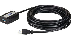 Câble, Fiche USB A - Prise USB A, 5m, USB 3.0, Noir